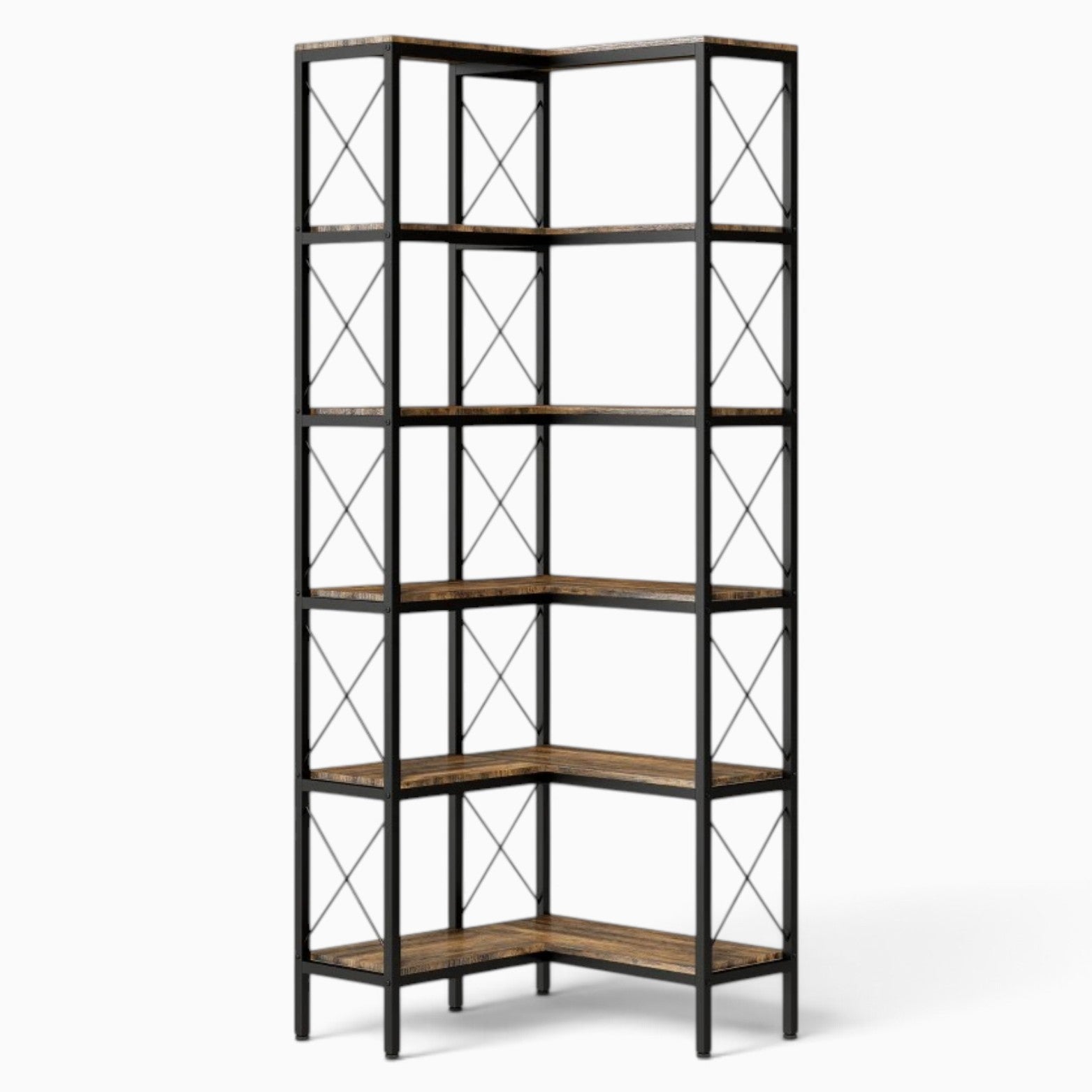 Core Packaging 6 Tier L Shaped Bookshelf
