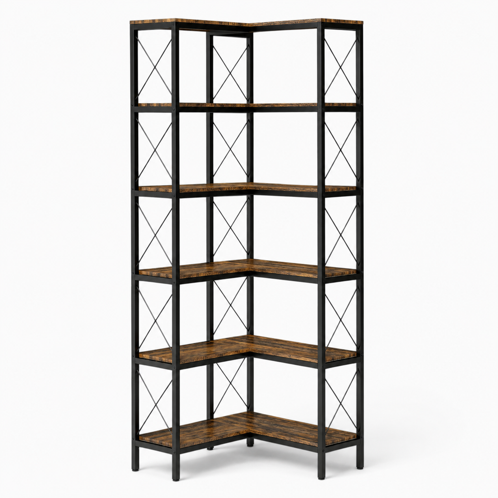Core Packaging 6 Tier L Shaped Bookshelf