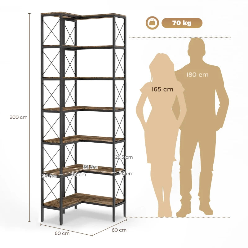 Core Packaging 6 Tier L Shaped Bookshelf