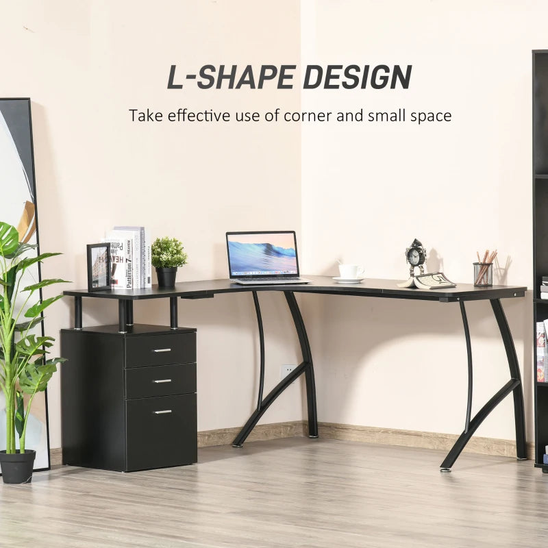Core Packaging L Shaped Desk with Storage