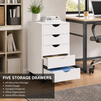 Core Packaging Five Drawer Mobile Filing Cabinet
