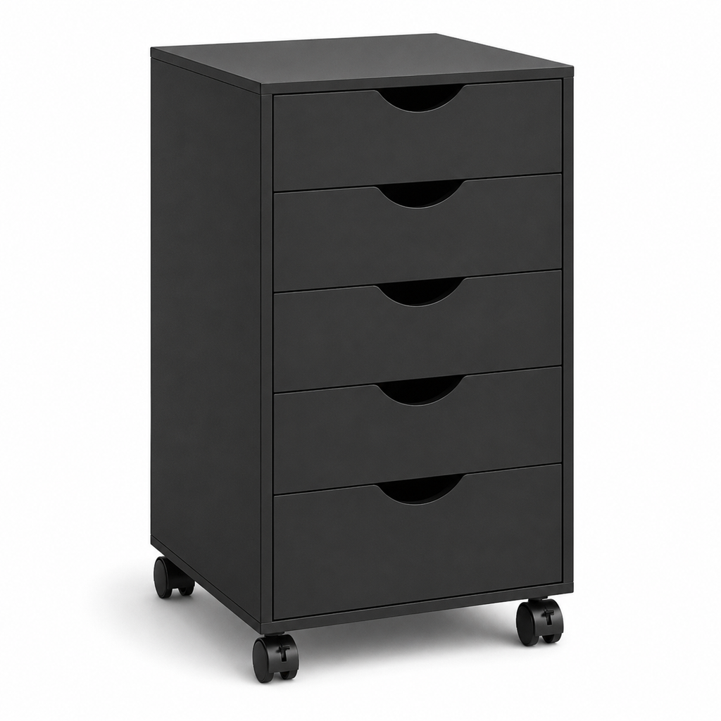 Core Packaging Five Drawer Mobile Filing Cabinet