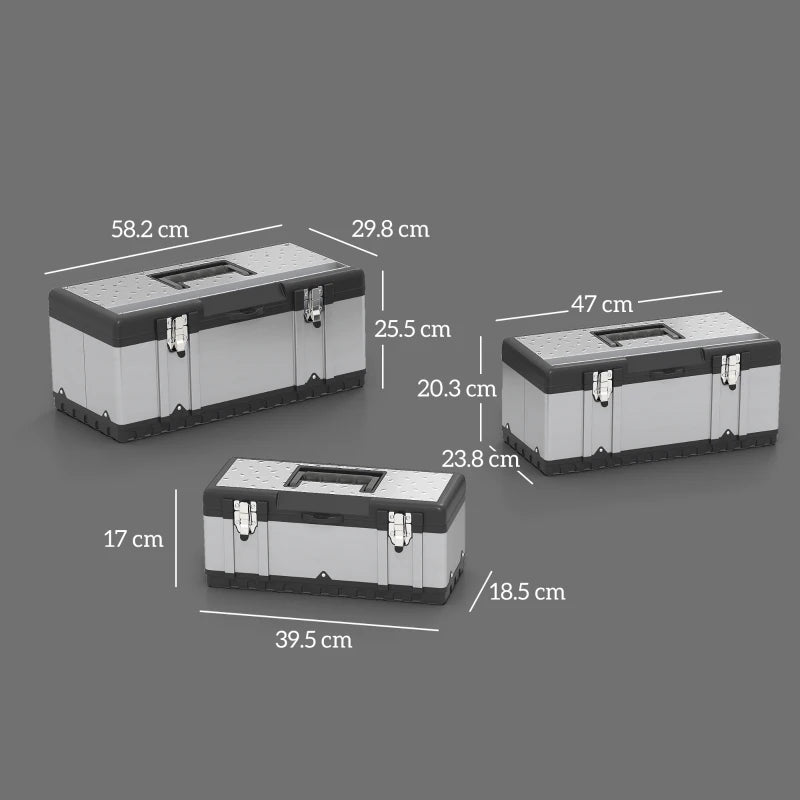 Core Packaging Stainless Steel Toolbox Set (3 Piece Set)