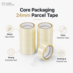 Core Packaging 24mm Parcel Tape (Cellotape)