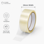 Core Packaging 24mm Parcel Tape (Cellotape)