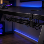 Core Packaging Gaming Desk with Cup Holder, Headphone Hook, Adjustable Feet and Cable Organiser