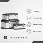 Core Packaging Stainless Steel Toolbox Set (3 Piece Set)