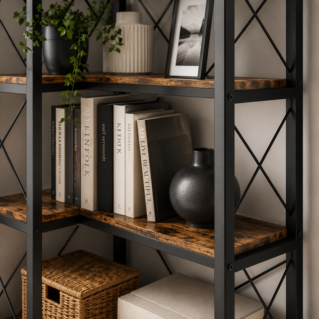 Core Packaging 6 Tier L Shaped Bookshelf
