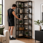 Core Packaging 6 Tier L Shaped Bookshelf