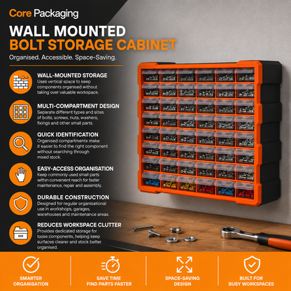 Core Packaging Wall Mounted Bolt Storage Cabinet