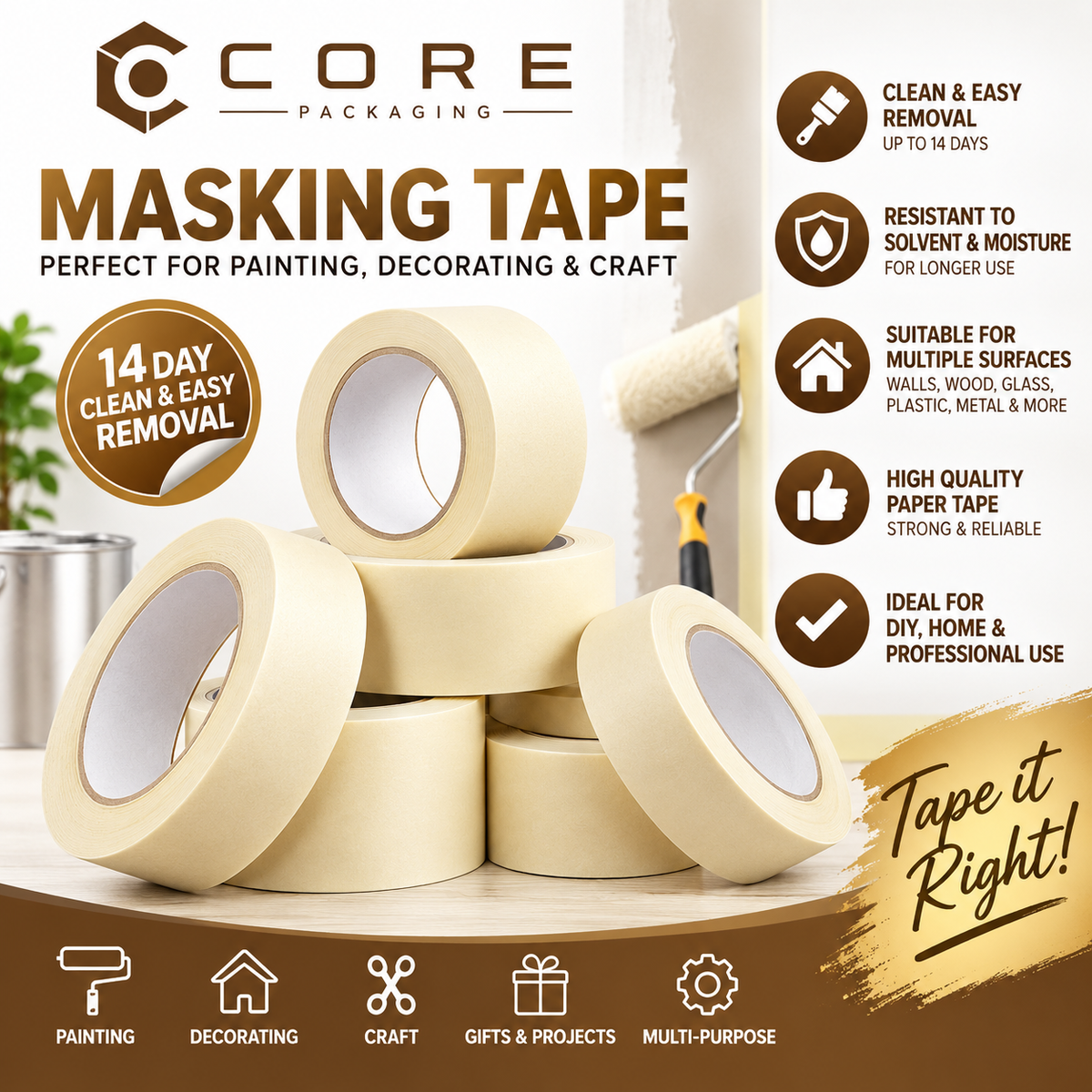 Core Packaging Masking Tape