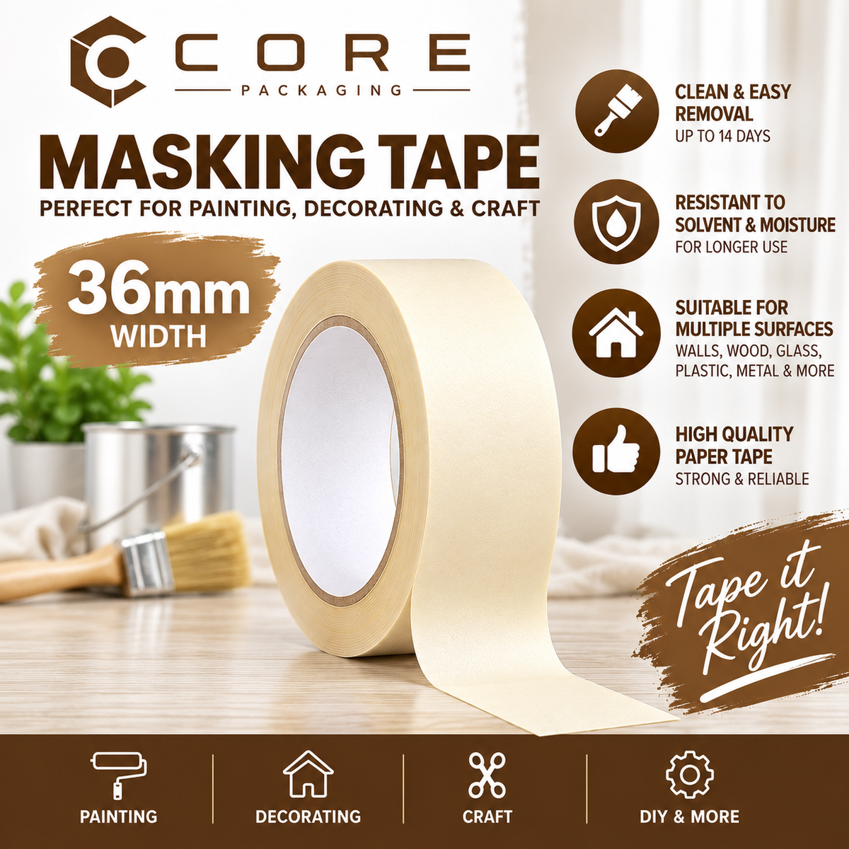 Core Packaging Masking Tape