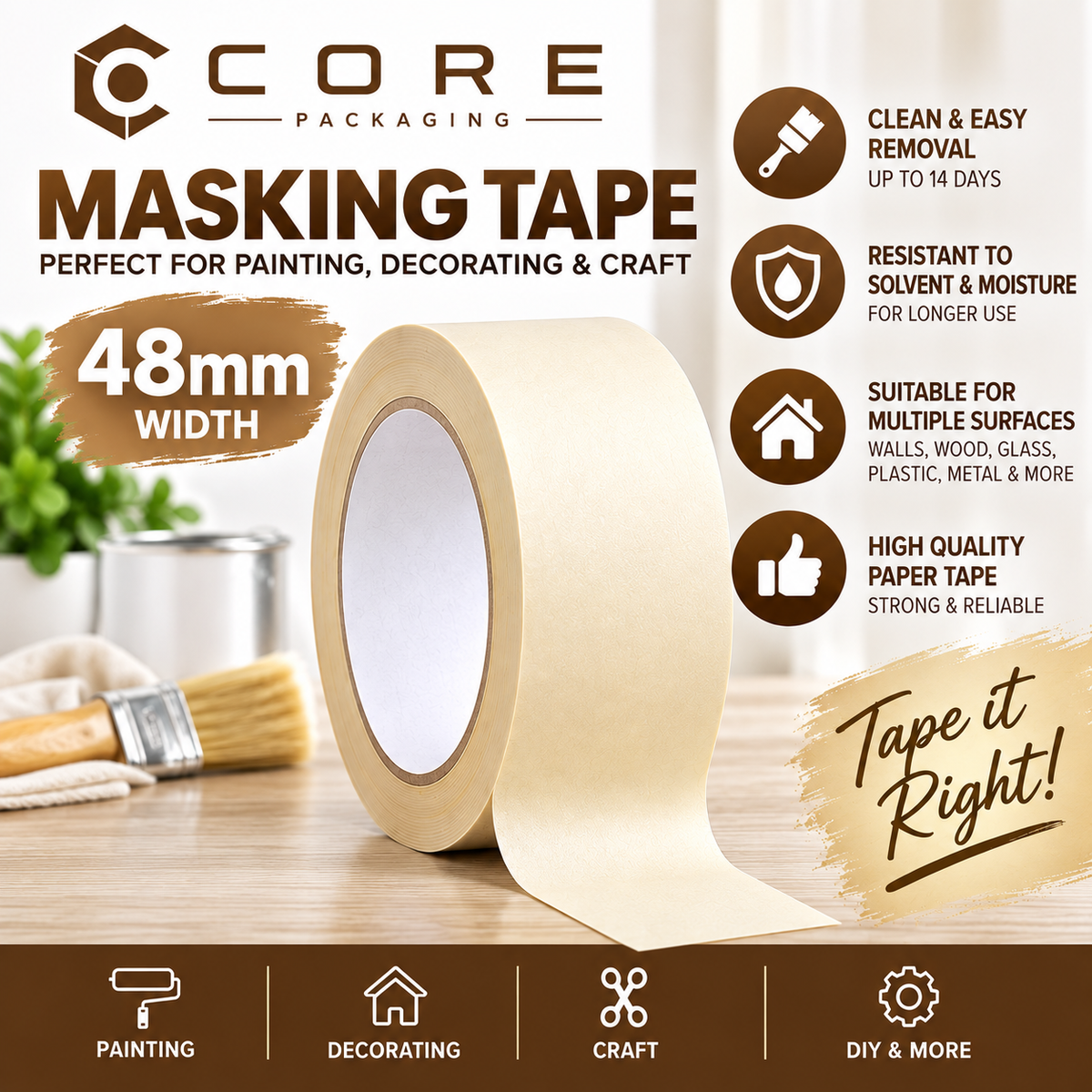 Core Packaging Masking Tape