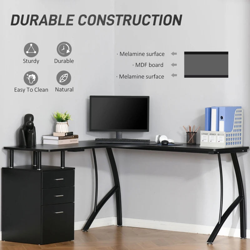 Core Packaging L Shaped Desk with Storage