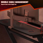 Core Packaging Gaming Desk with Cup Holder, Headphone Hook, Adjustable Feet and Cable Organiser