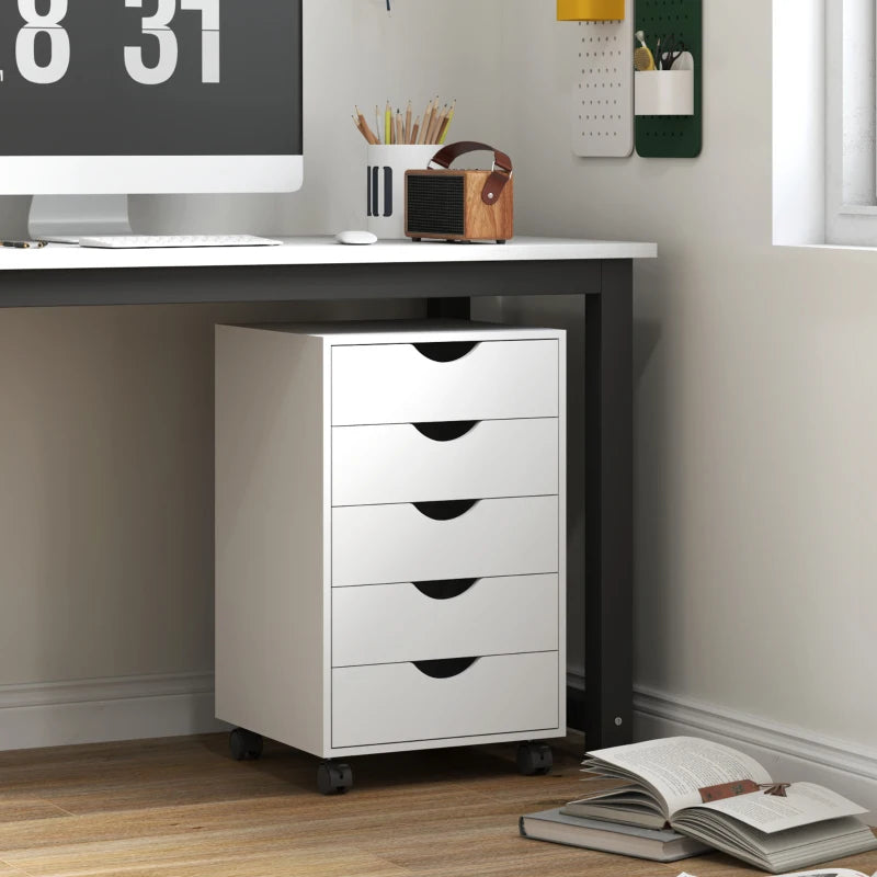 Core Packaging Five Drawer Mobile Filing Cabinet