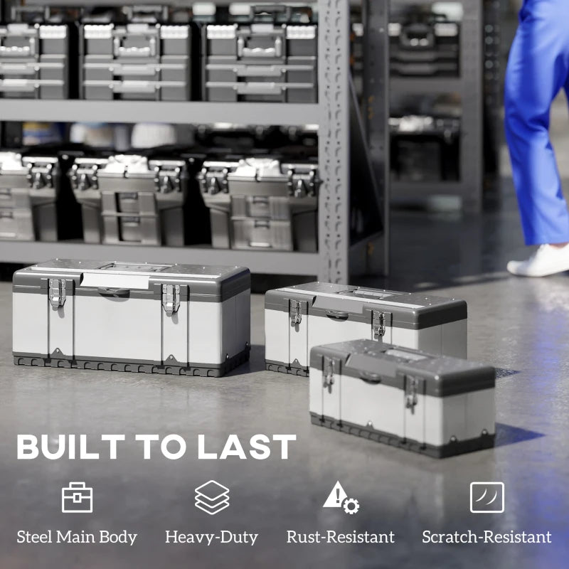 Core Packaging Stainless Steel Toolbox Set (3 Piece Set)