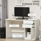 Computer Desk with Drawers 120cm x 60cm (White)