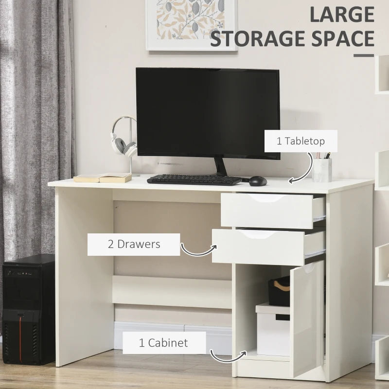 Computer Desk with Drawers 120cm x 60cm (White)