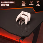Core Packaging Gaming Desk with Cup Holder, Headphone Hook, Adjustable Feet and Cable Organiser