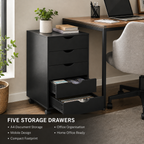 Core Packaging Five Drawer Mobile Filing Cabinet