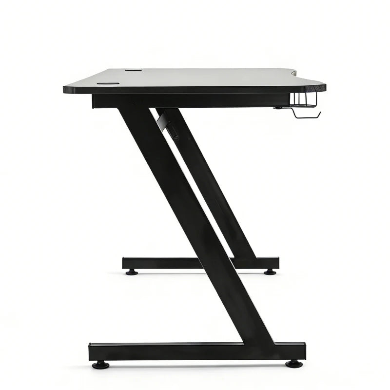 Core Packaging Gaming Desk with Cup Holder, Headphone Hook, Adjustable Feet and Cable Organiser