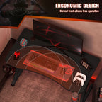 Core Packaging Gaming Desk with Cup Holder, Headphone Hook, Adjustable Feet and Cable Organiser