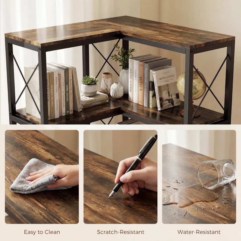 Core Packaging 6 Tier L Shaped Bookshelf