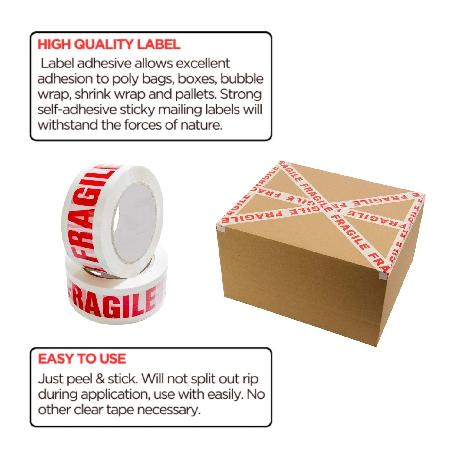 Core Packaging 48mm x 66M Fragile Tape