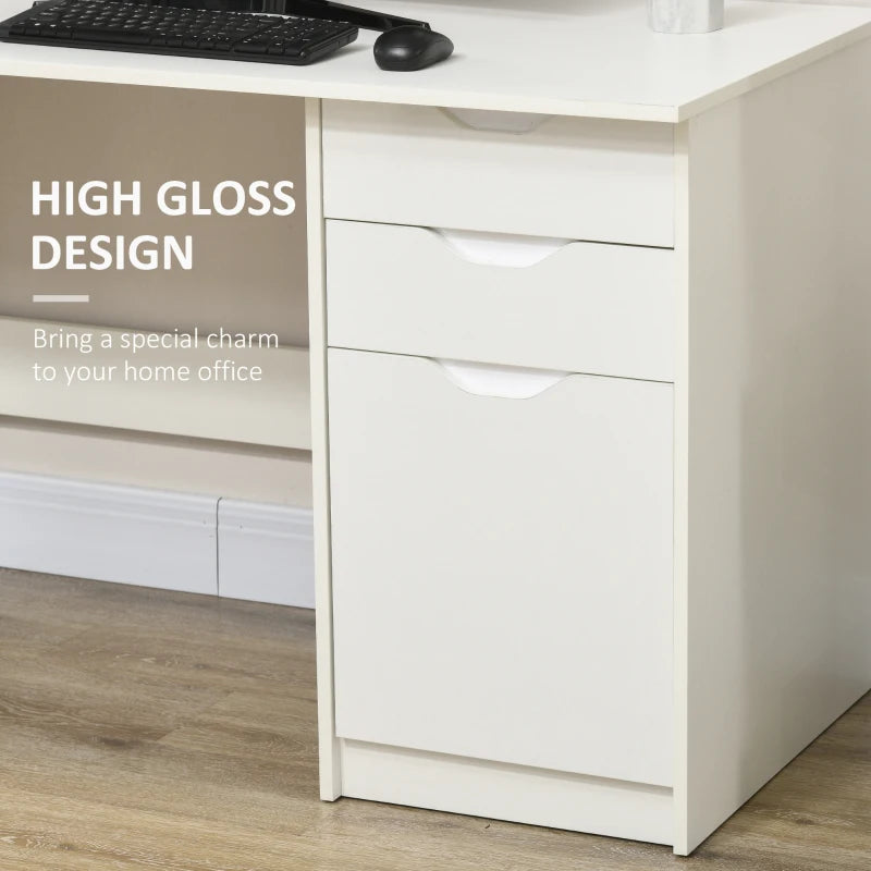 Computer Desk with Drawers 120cm x 60cm (White)