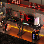 Core Packaging Gaming Desk with Cup Holder, Headphone Hook, Adjustable Feet and Cable Organiser