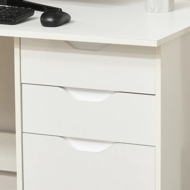Computer Desk with Drawers 120cm x 60cm (White)